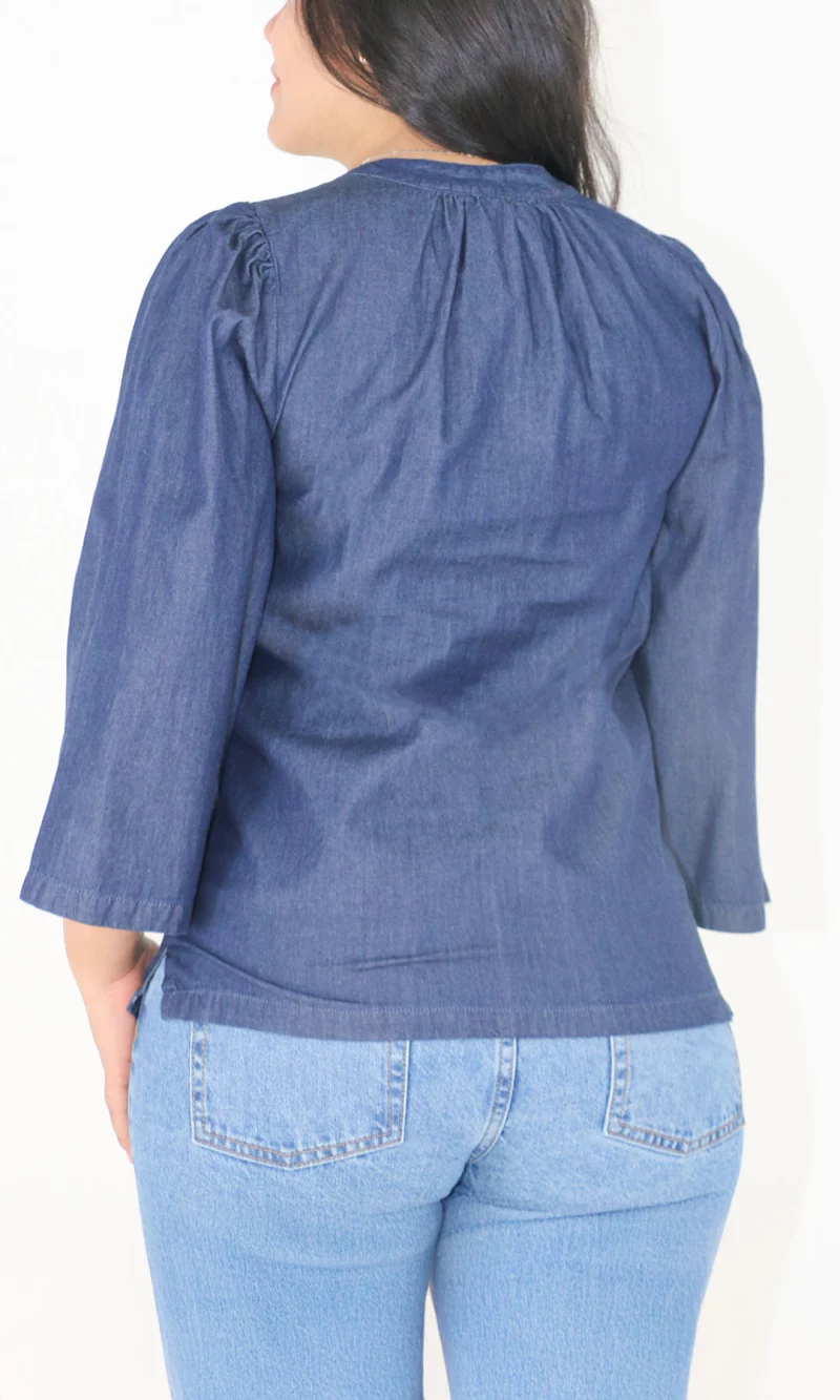 Blusa mujer manga 3/4 unicolor - Imagen 3