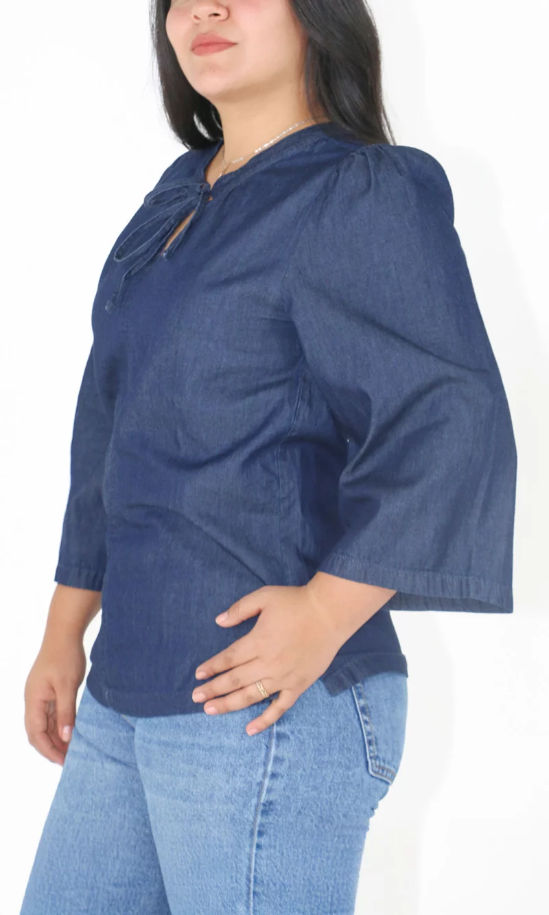 Blusa mujer manga 3/4 unicolor - Imagen 2