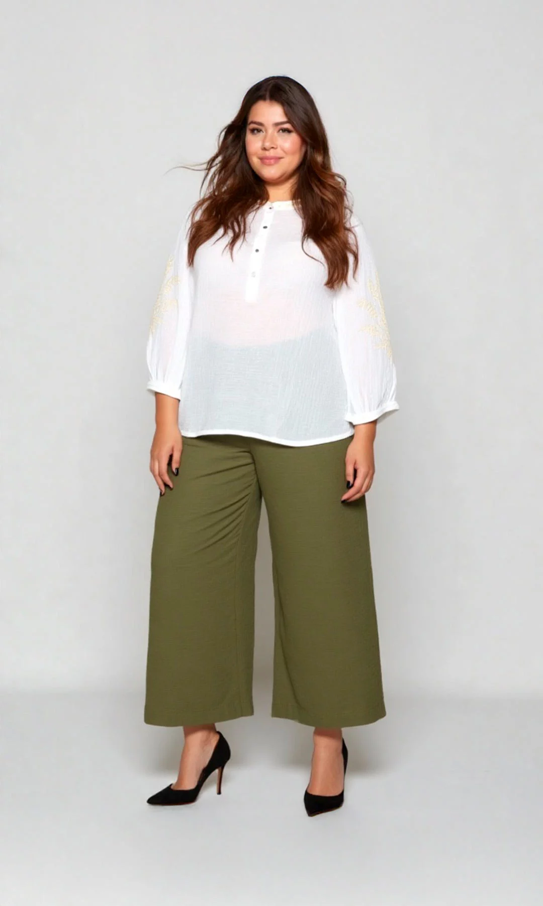 Blusa mujer manga 3/4 unicolor - Imagen 6