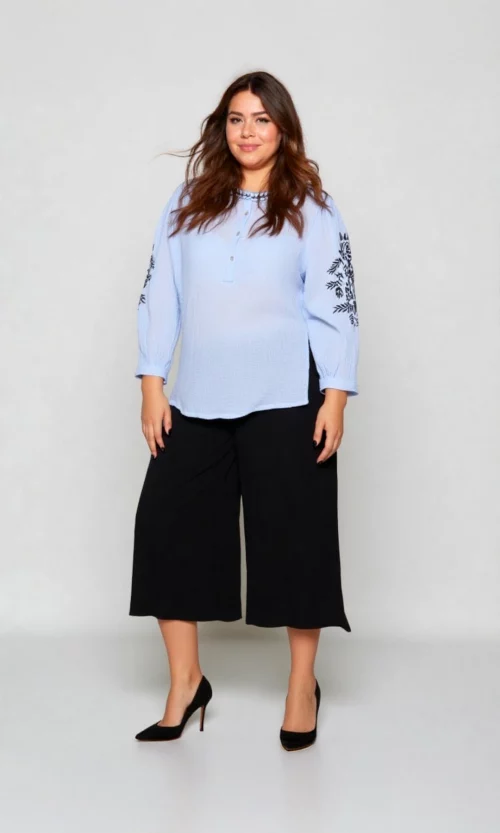 Blusa mujer manga 3/4 unicolor