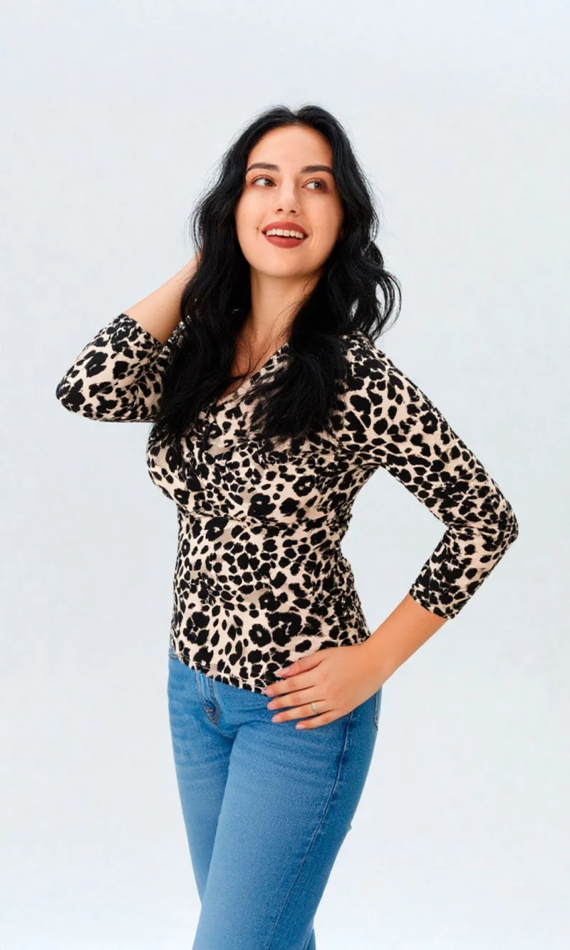 Camiseta mujer manga 3/4 estampada - Imagen 5