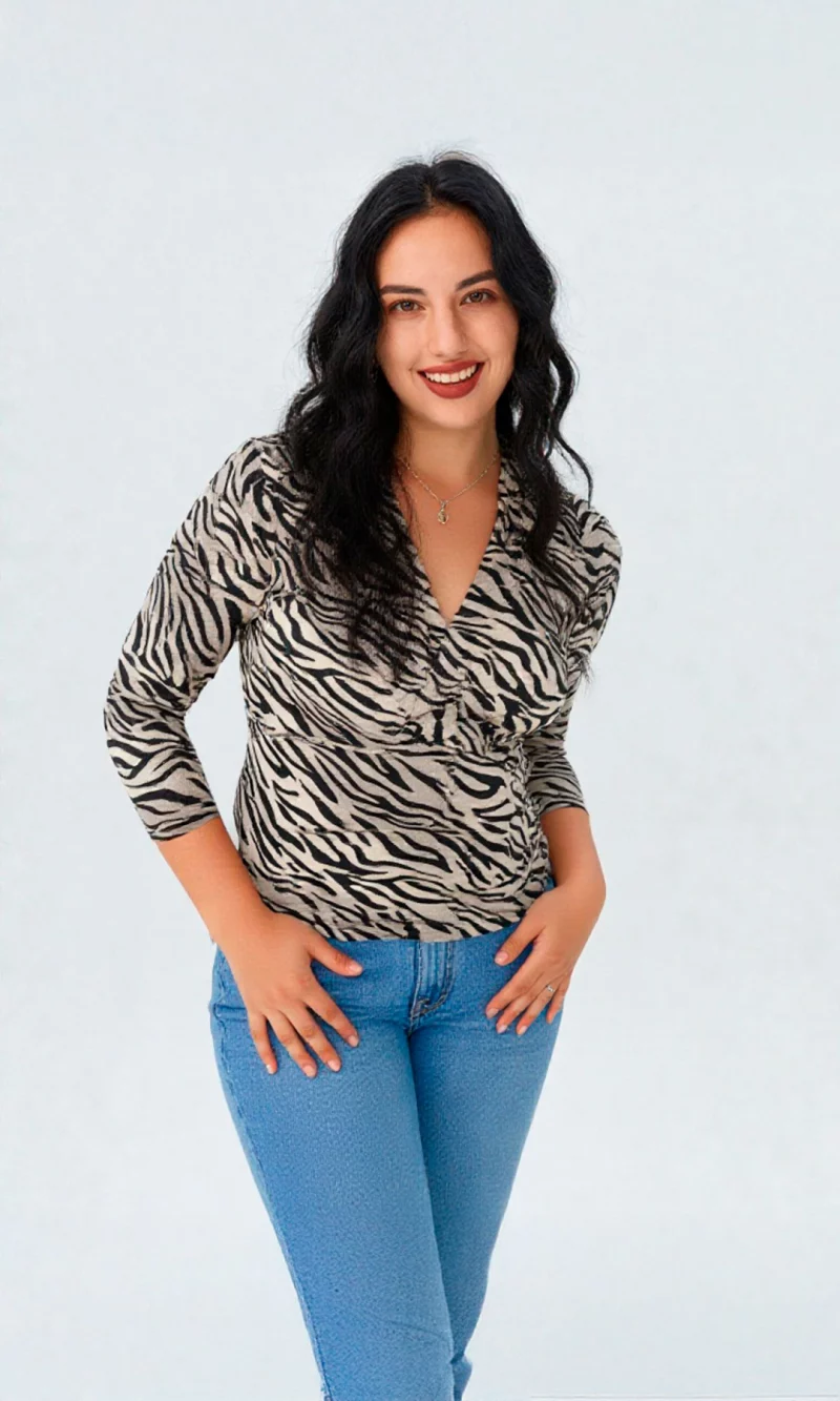 Camiseta mujer manga 3/4 estampada - Imagen 2