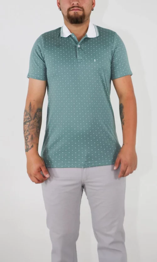 Polo hombre manga corta estampada