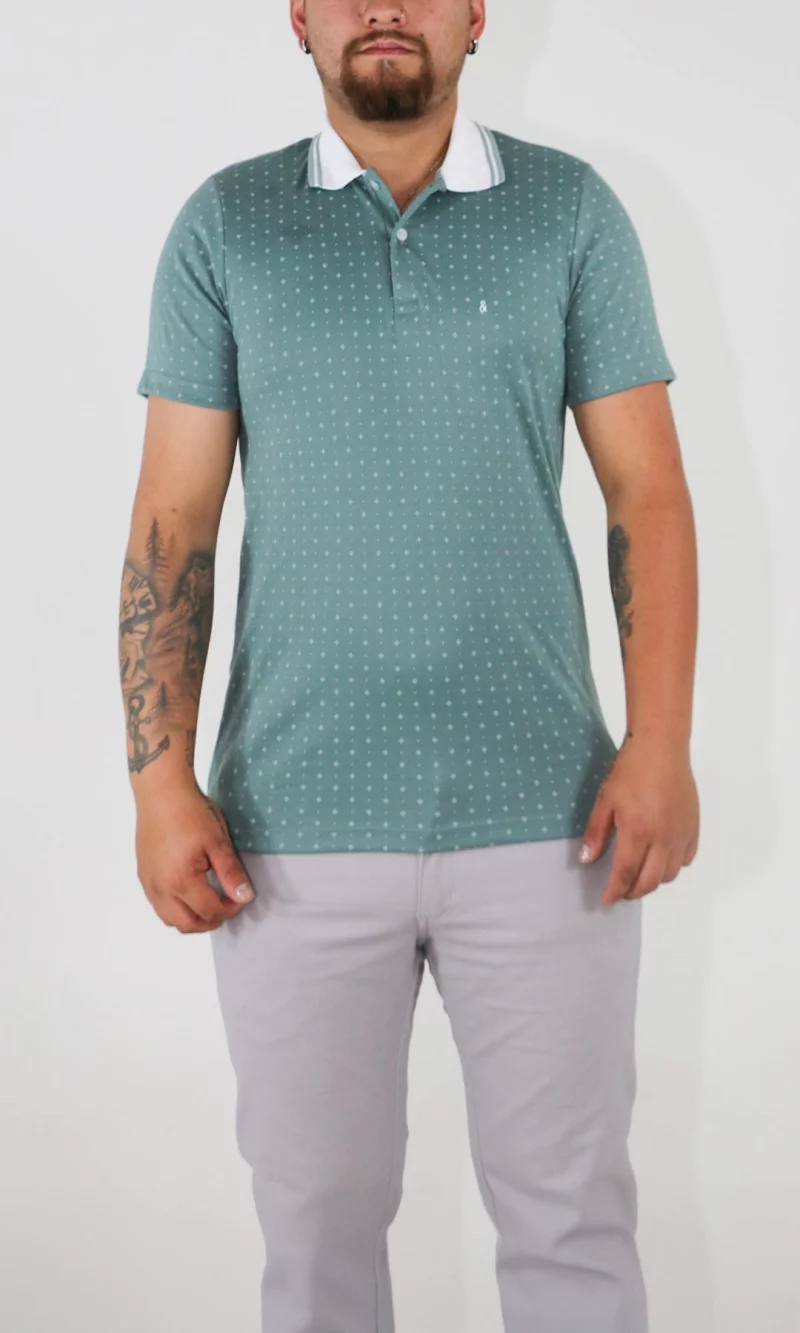 Polo hombre manga corta estampada