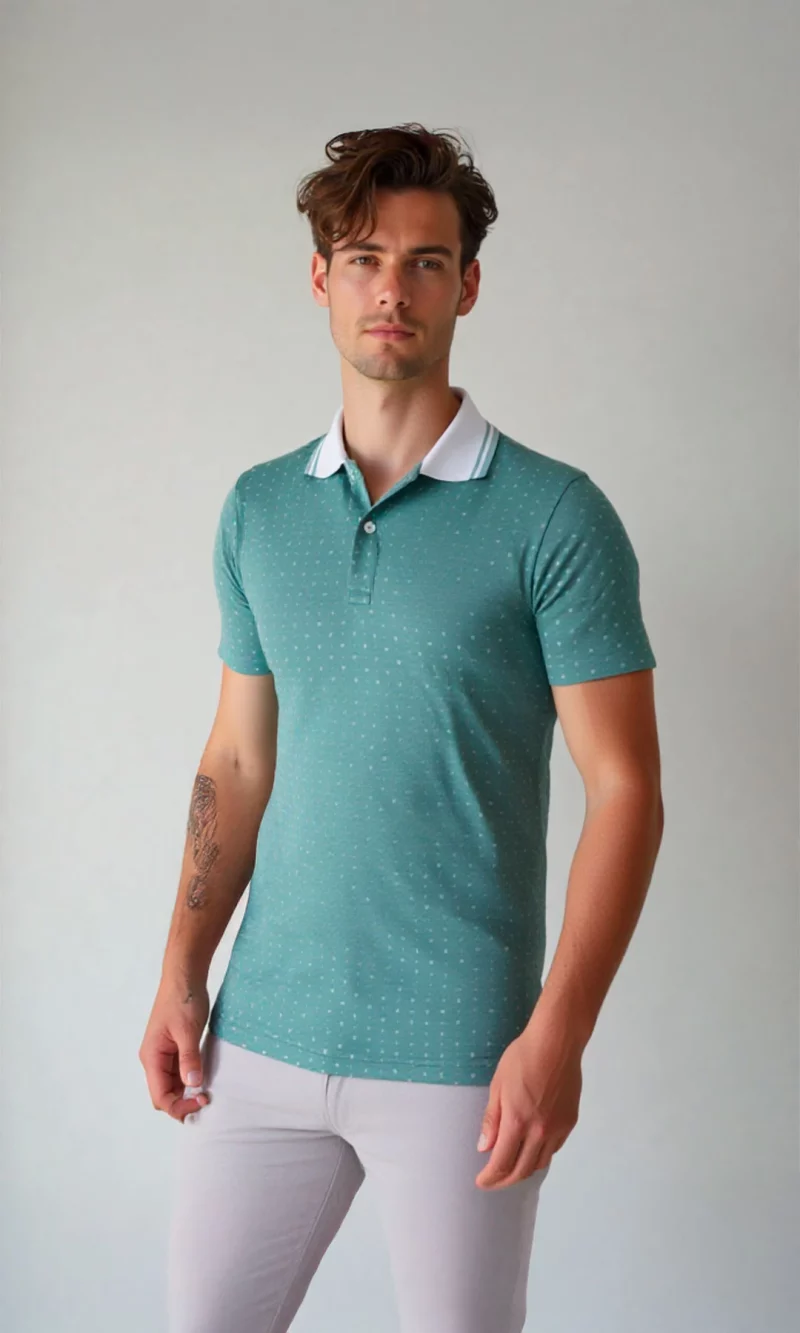 Polo hombre manga corta estampada - Imagen 6
