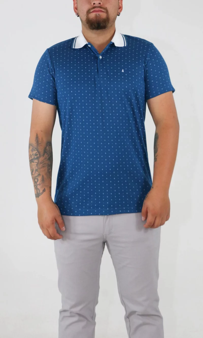 Polo hombre manga corta estampada - Imagen 4