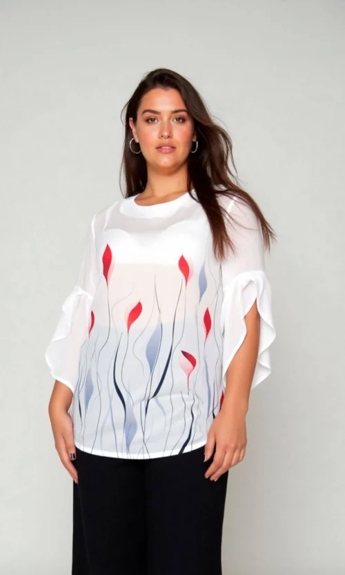 Blusa mujer manga 3/4 estampada