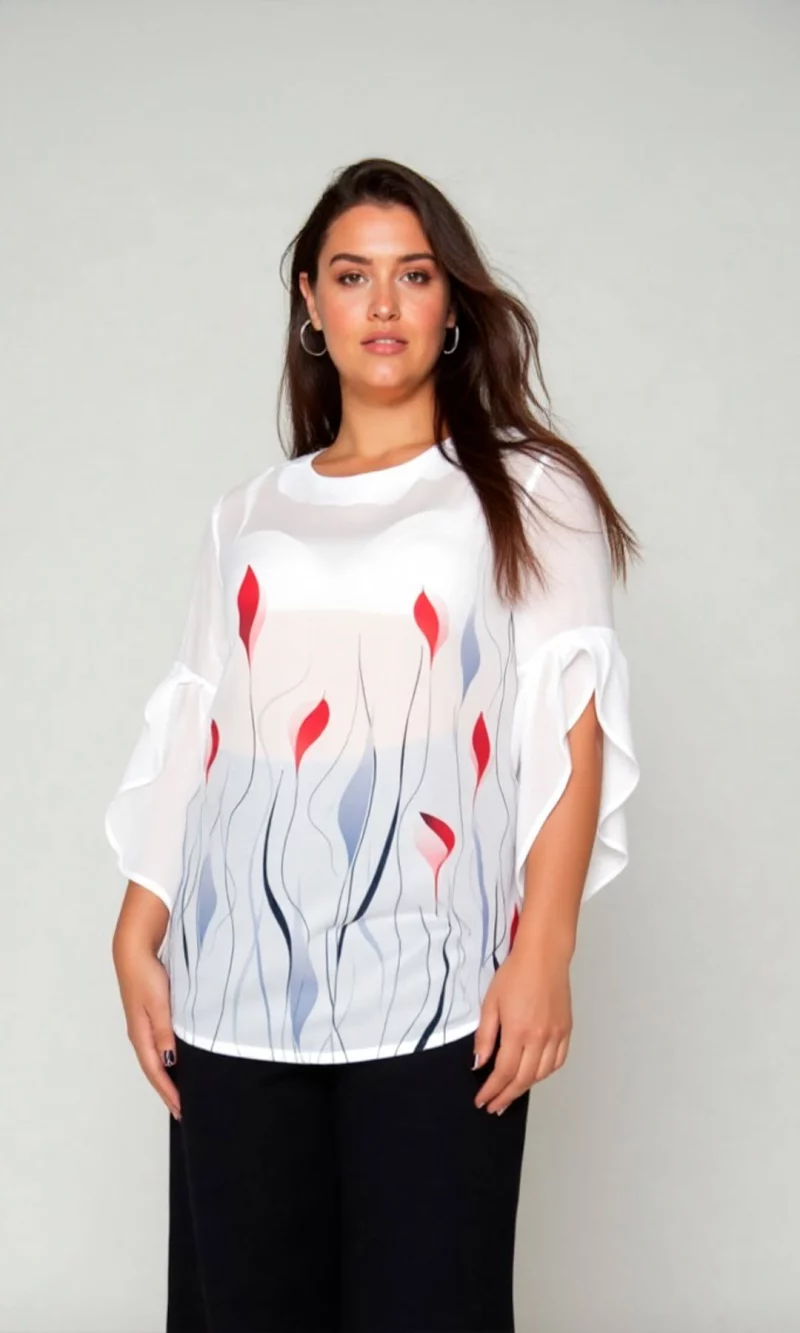 Blusa mujer manga 3/4 estampada