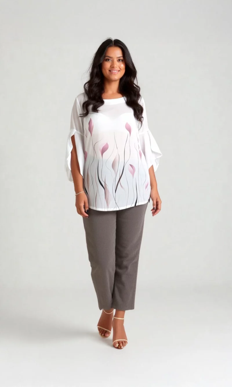 Blusa mujer manga 3/4 estampada - Imagen 2