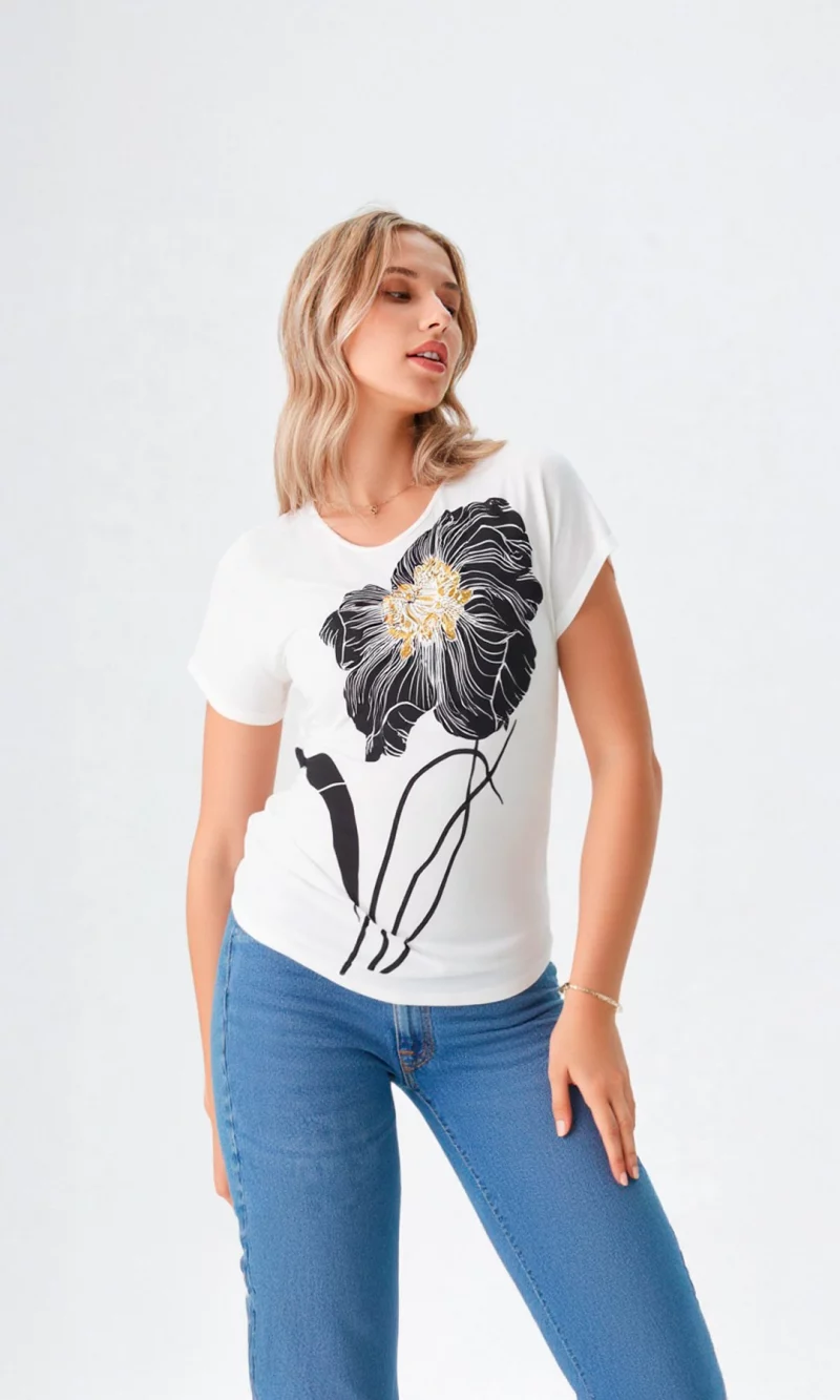 Camiseta mujer manga corta estampada - Imagen 6