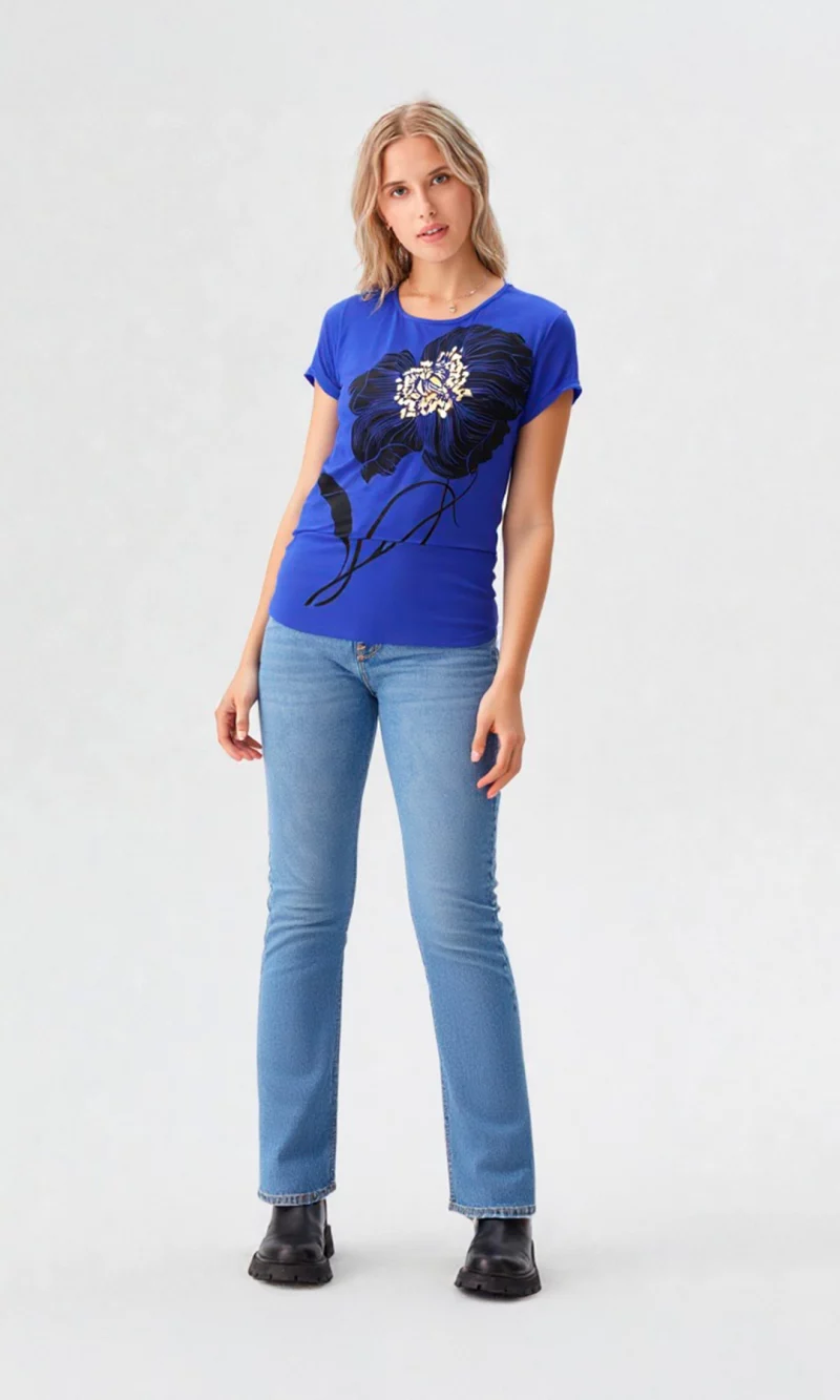 Camiseta mujer manga corta estampada - Imagen 2