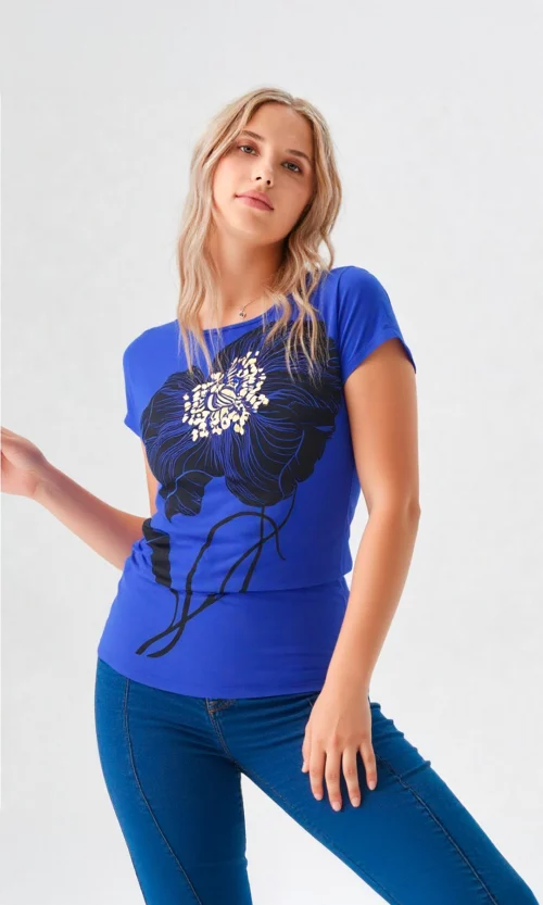 Camiseta mujer manga corta estampada