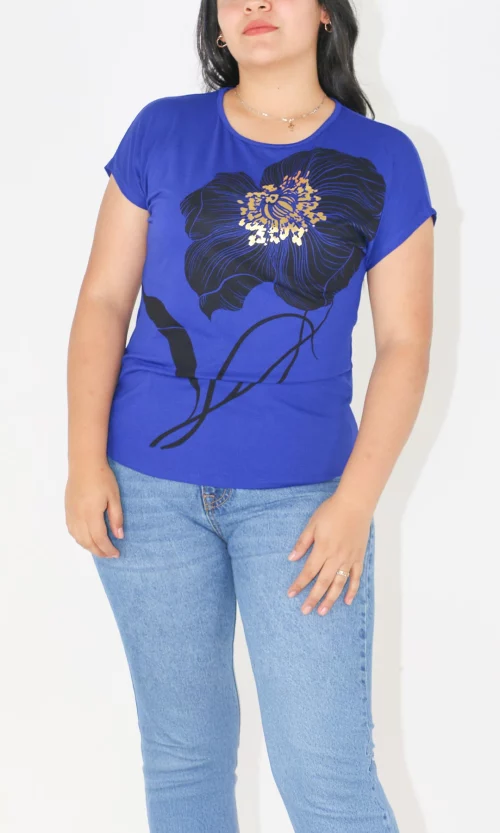 Camiseta mujer manga corta estampada