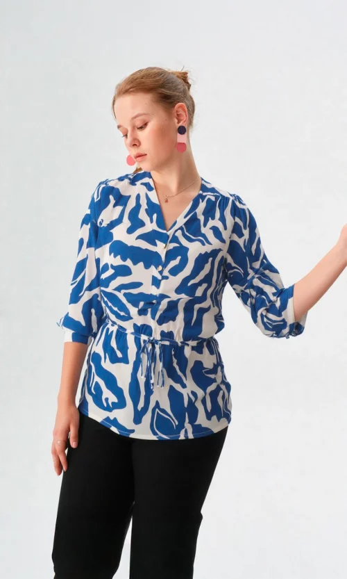 Blusa mujer manga larga estampada