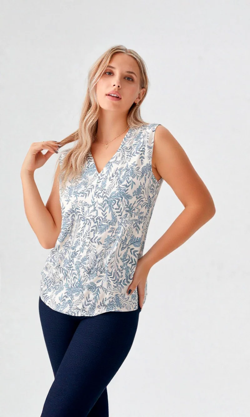 Blusa mujer manga sisa estampada - Imagen 2