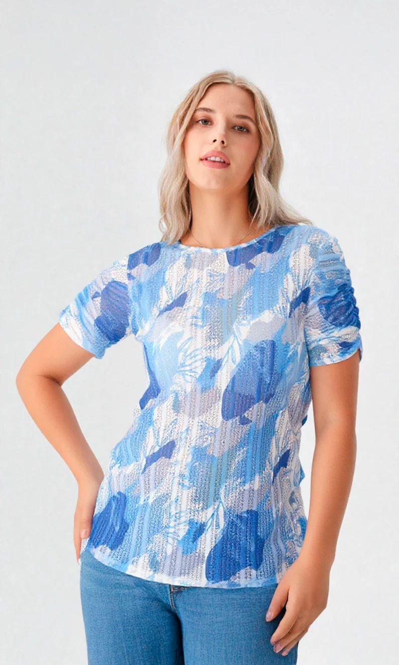 Blusa mujer manga corta estampada - Imagen 2