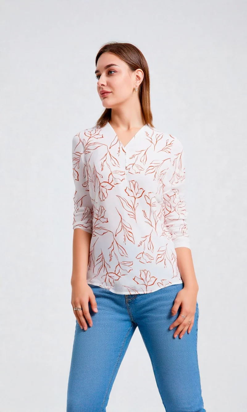 Blusa mujer manga 3/4 estampada - Imagen 2