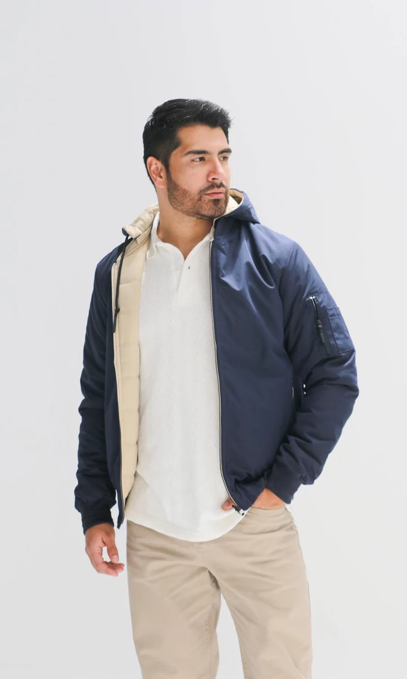 Chaqueta hombre unicolor doble faz - Imagen 2