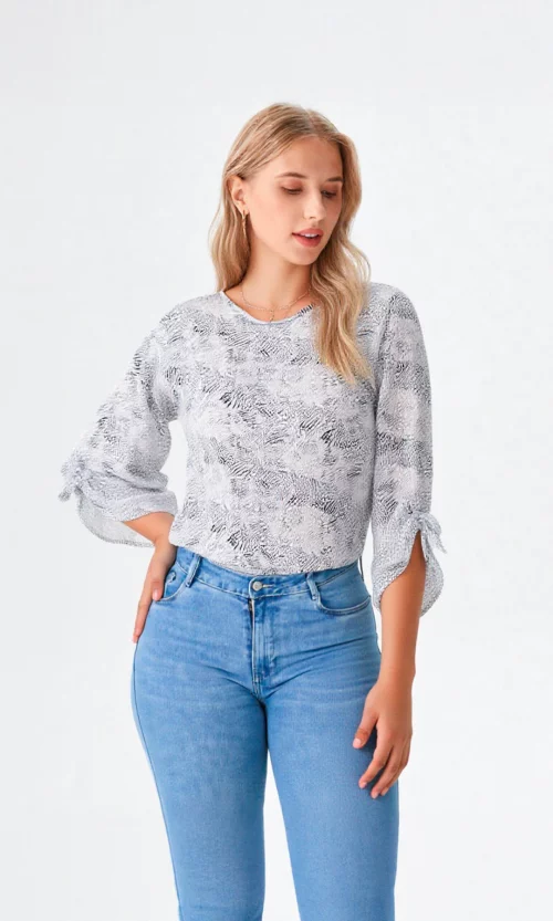 Blusa mujer manga 3/4 estampada