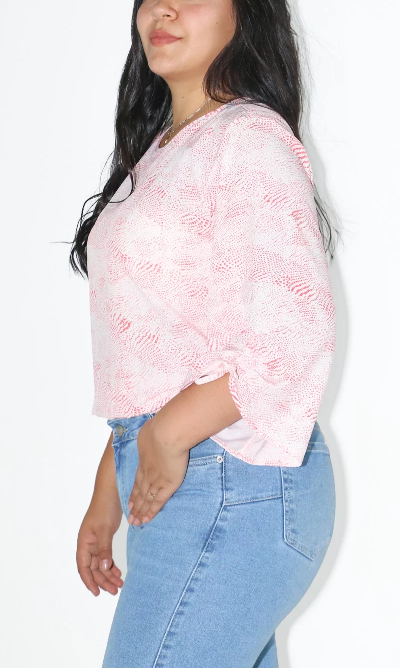 Blusa mujer manga 3/4 estampada - Imagen 2