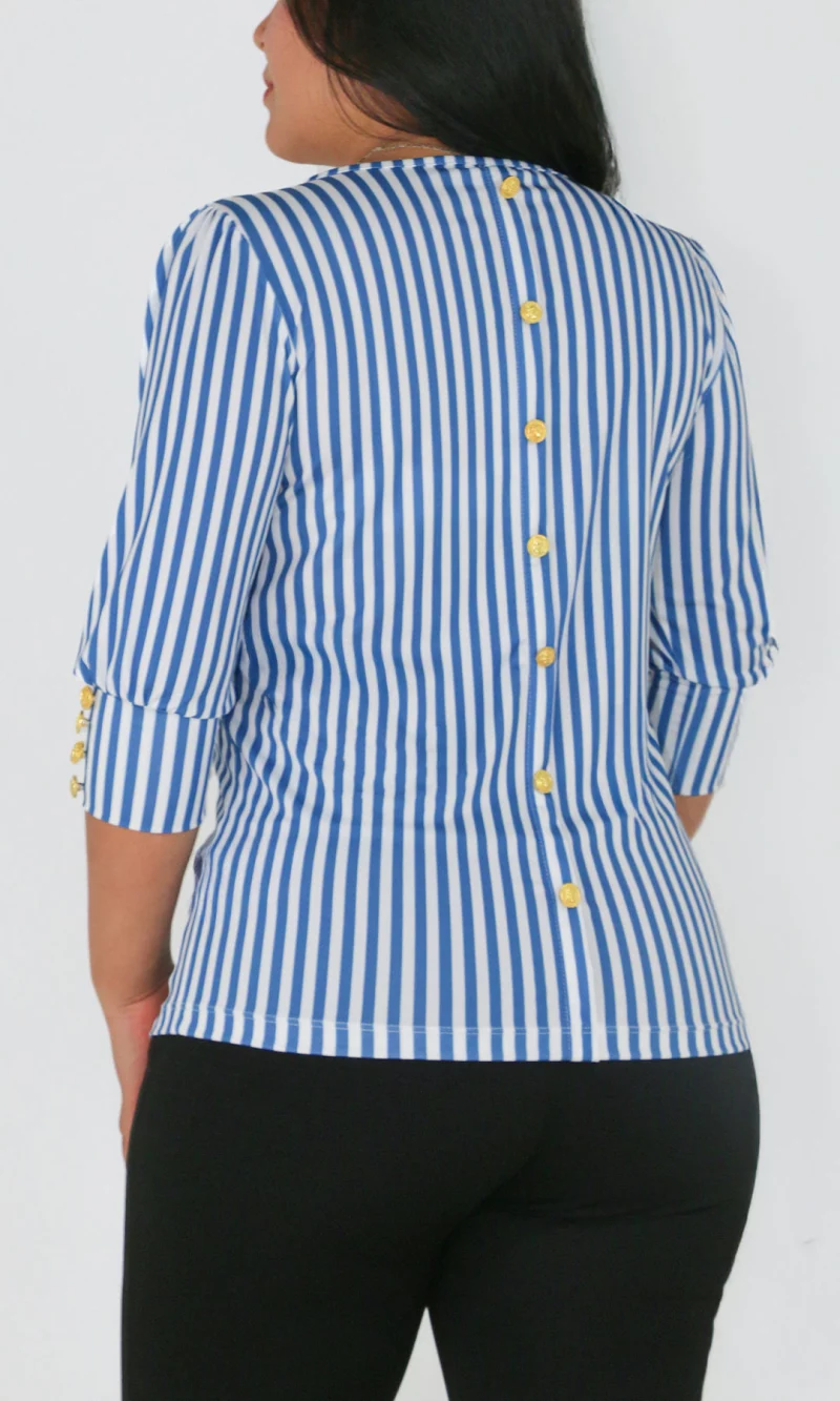 Camiseta mujer manga 3/4 rayas - Imagen 4