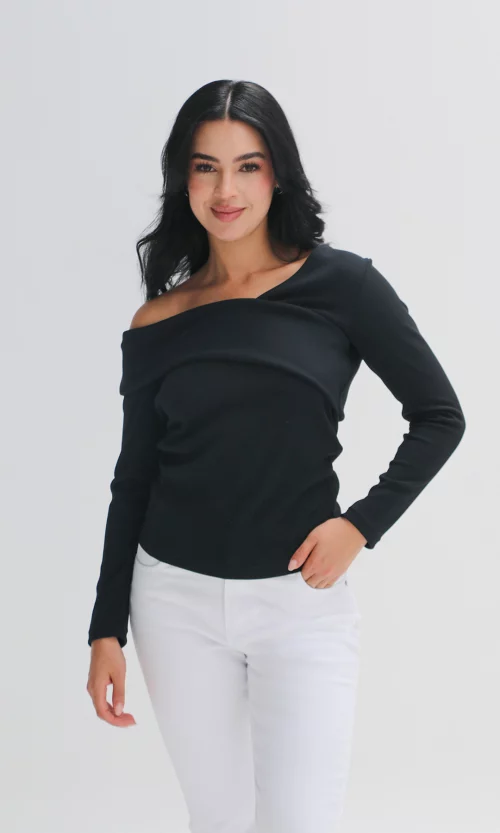 Camiseta mujer manga larga unicolor