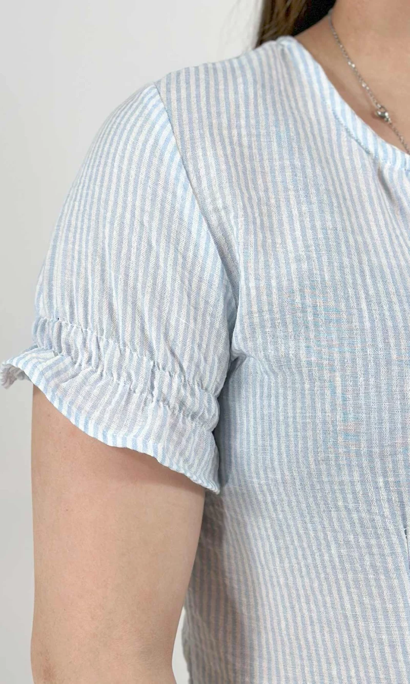 Blusa mujer manga corta rayas - Imagen 3