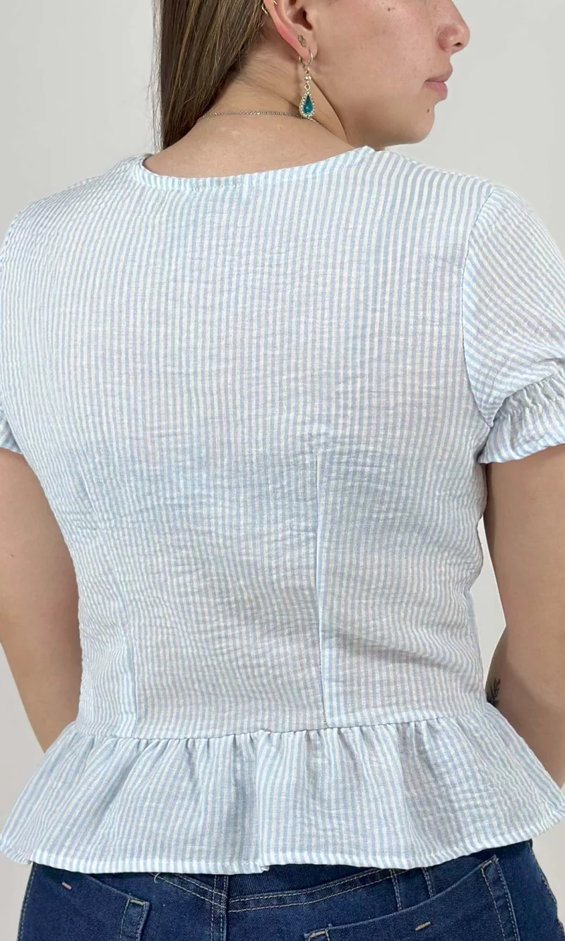 Blusa mujer manga corta rayas - Imagen 4
