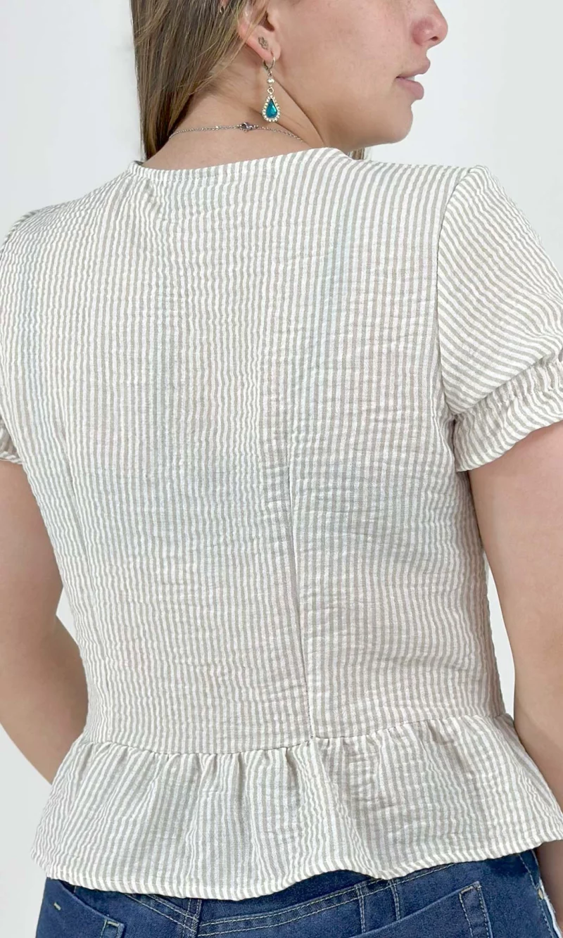 Blusa mujer manga corta rayas - Imagen 8