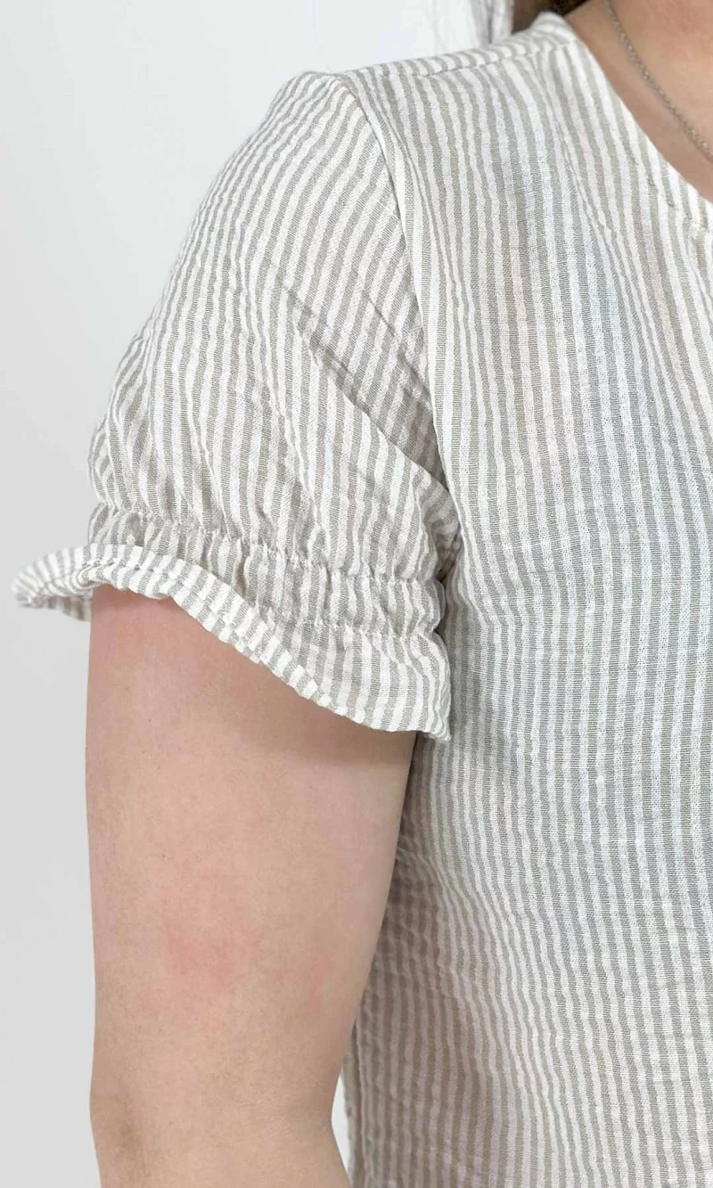 Blusa mujer manga corta rayas - Imagen 7