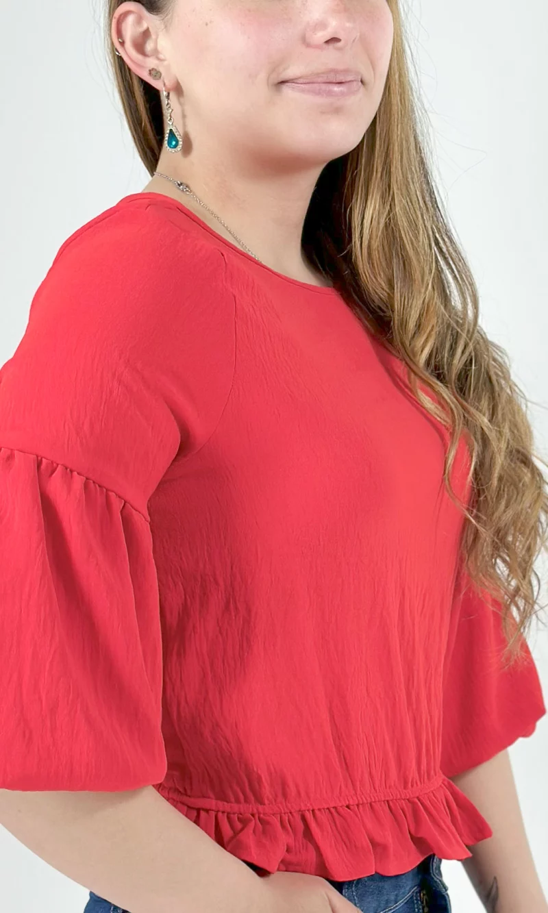 Blusa mujer manga 3/4 unicolor - Imagen 7