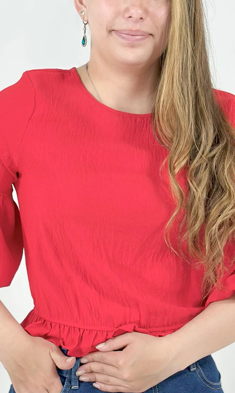 Blusa mujer manga 3/4 unicolor - Imagen 6