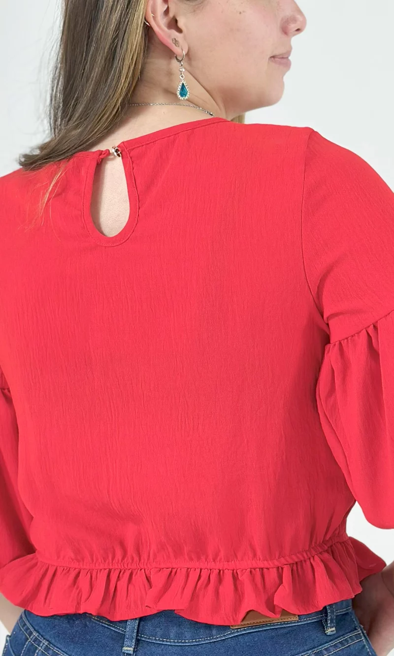 Blusa mujer manga 3/4 unicolor - Imagen 8