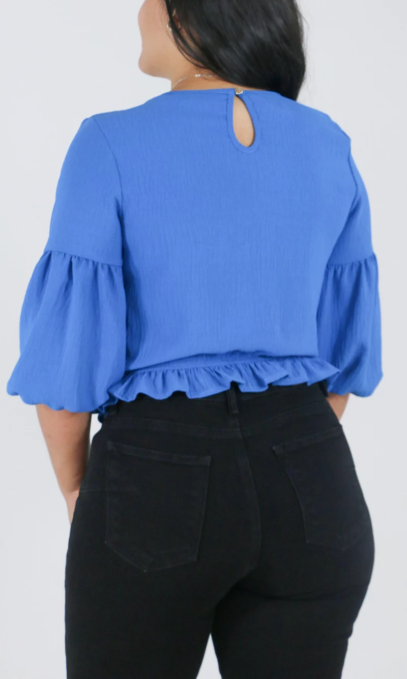 Blusa mujer manga 3/4 unicolor - Imagen 2