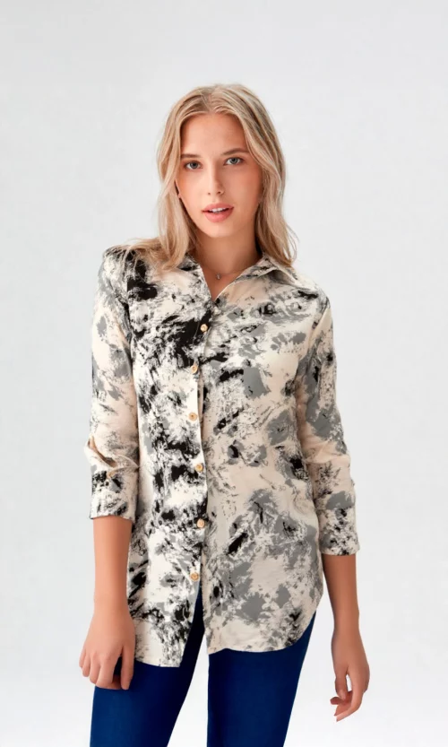 Blusa mujer manga 3/4 estampada
