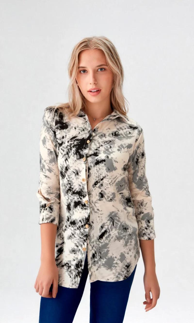 Blusa mujer manga 3/4 estampada