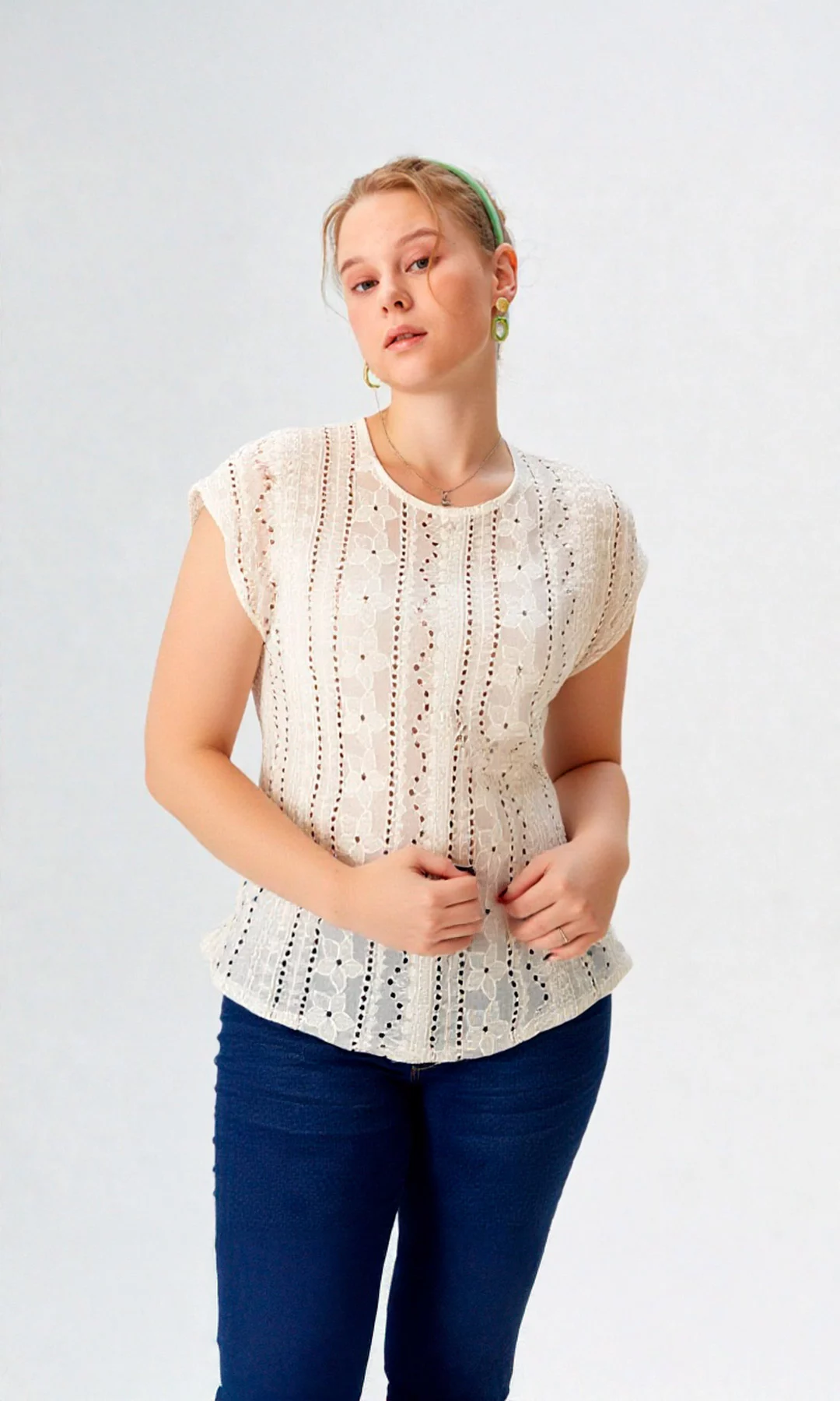 Blusa mujer manga corta unicolor - Imagen 9