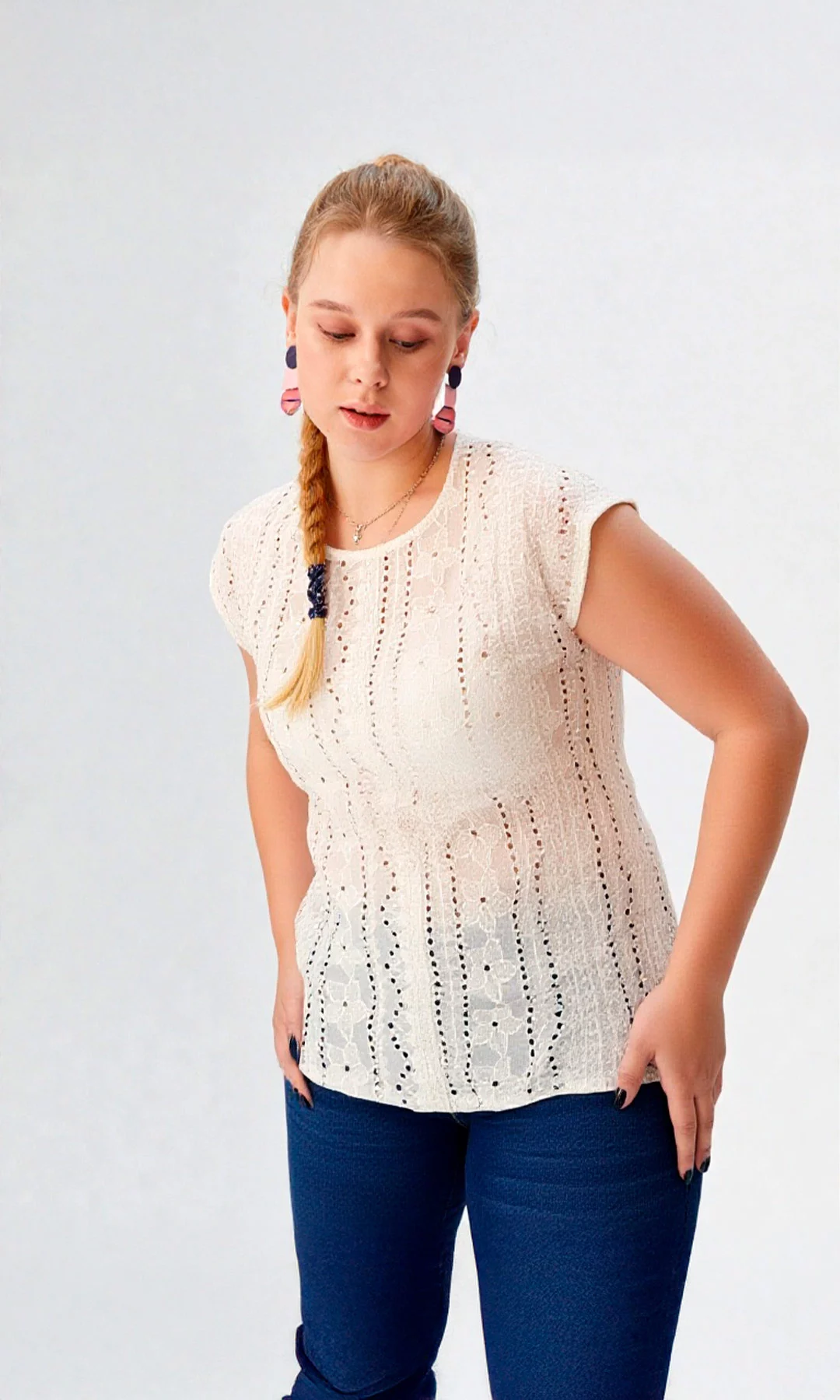 Blusa mujer manga corta unicolor - Imagen 10