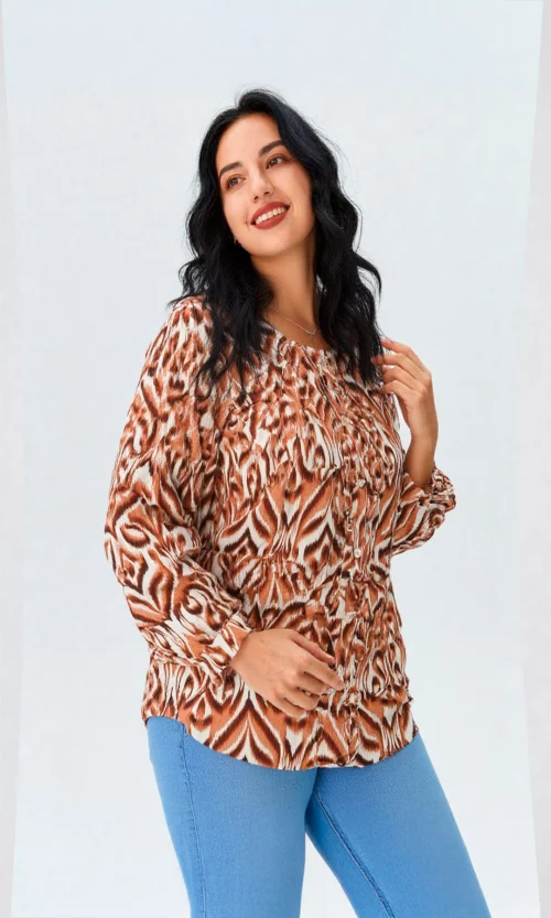 Blusa mujer manga 3/4 estampada