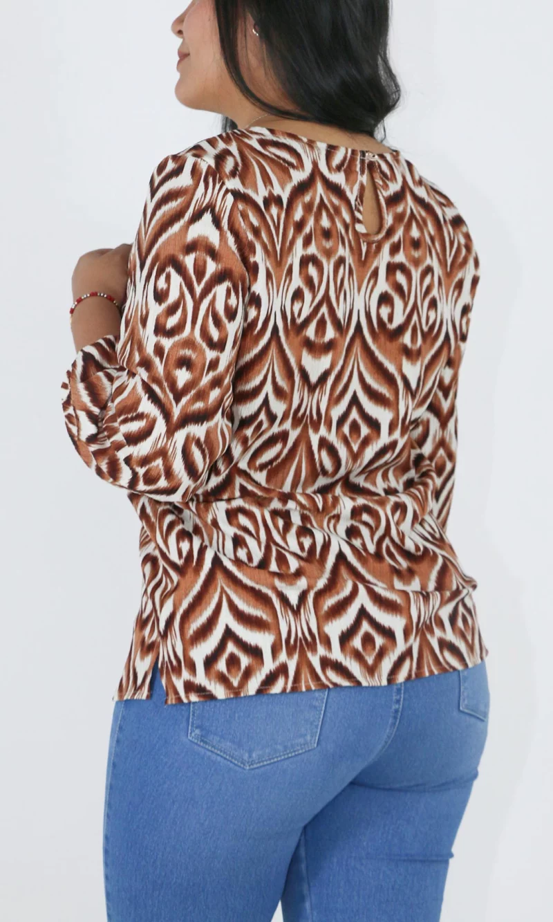 Blusa mujer manga 3/4 estampada - Imagen 2