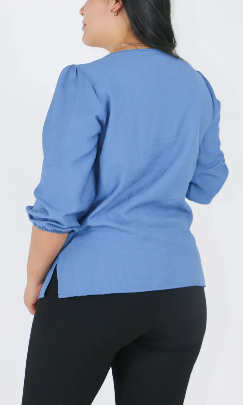 Blusa mujer manga 3/4 unicolor - Imagen 3