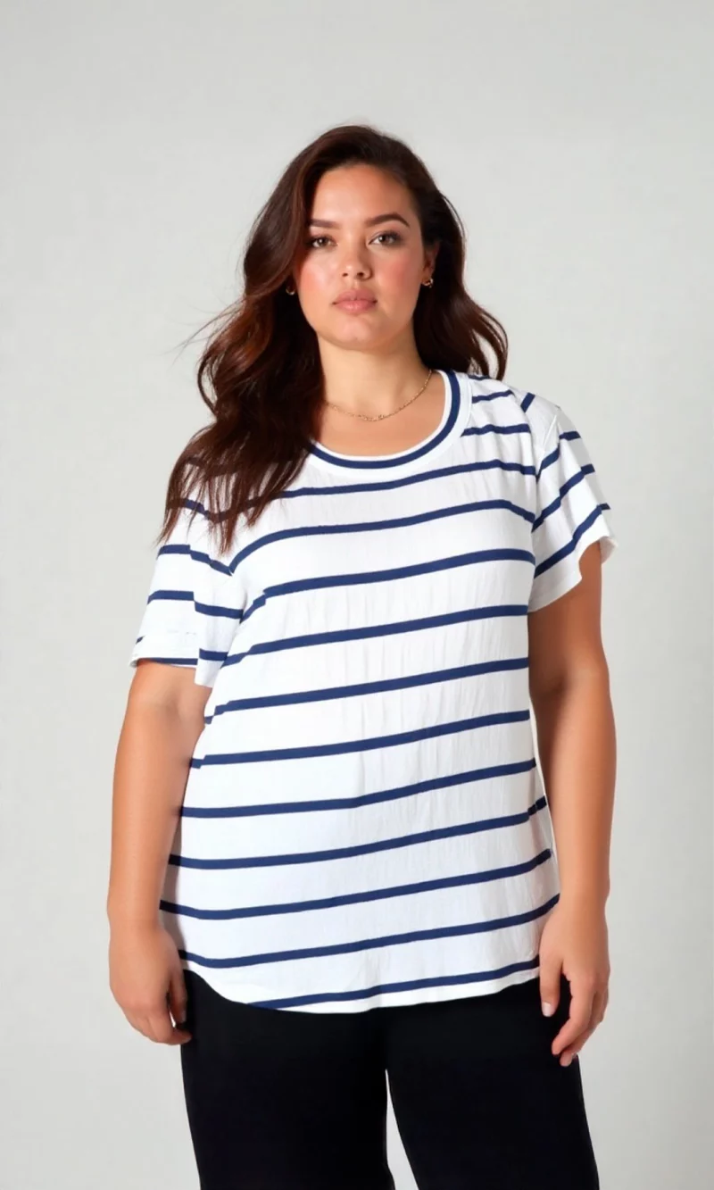 Camiseta mujer manga 3/4 rayas - Imagen 5