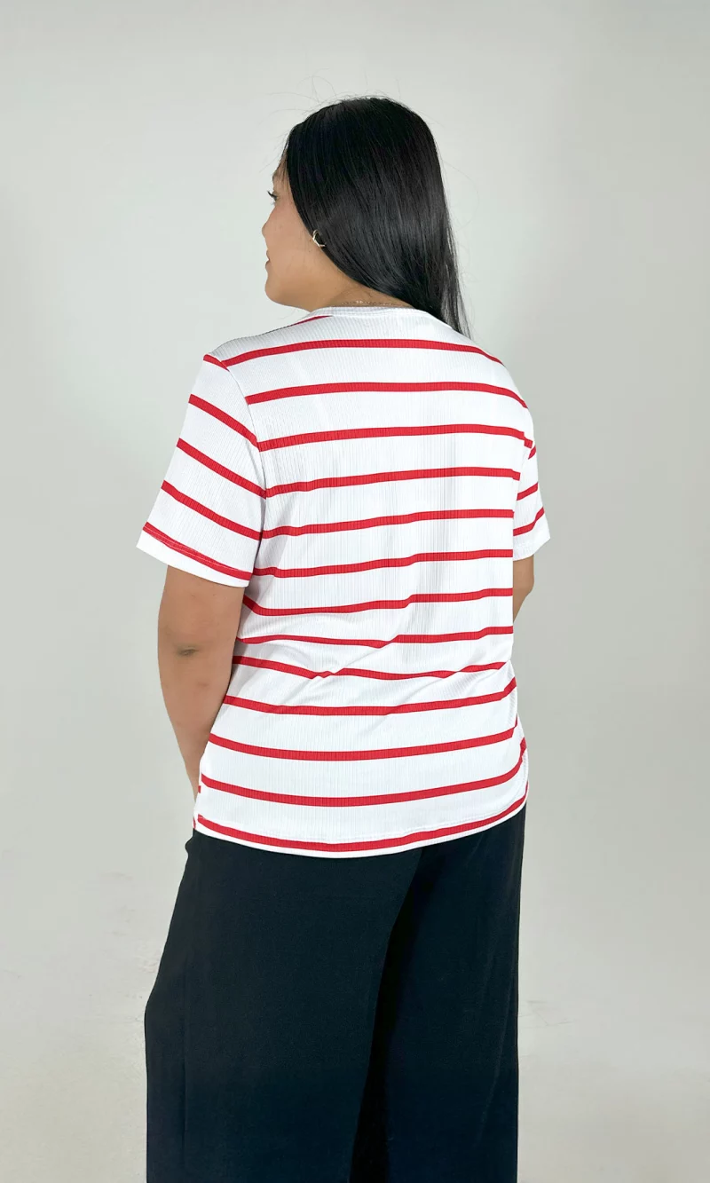 Camiseta mujer manga 3/4 rayas - Imagen 4