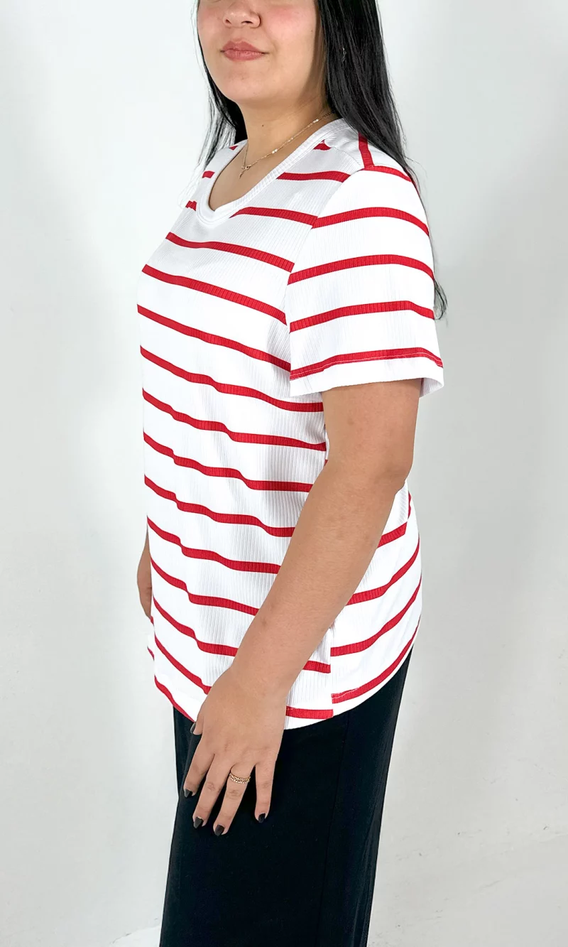 Camiseta mujer manga 3/4 rayas - Imagen 3
