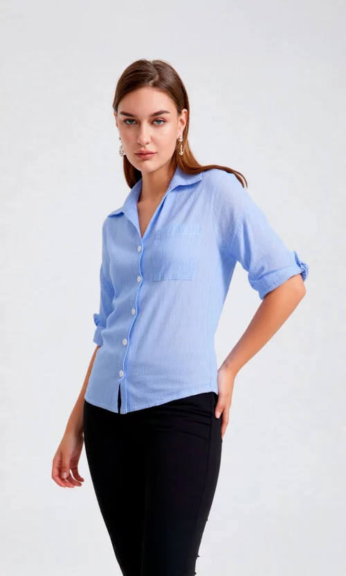 Blusa mujer manga corta unicolor