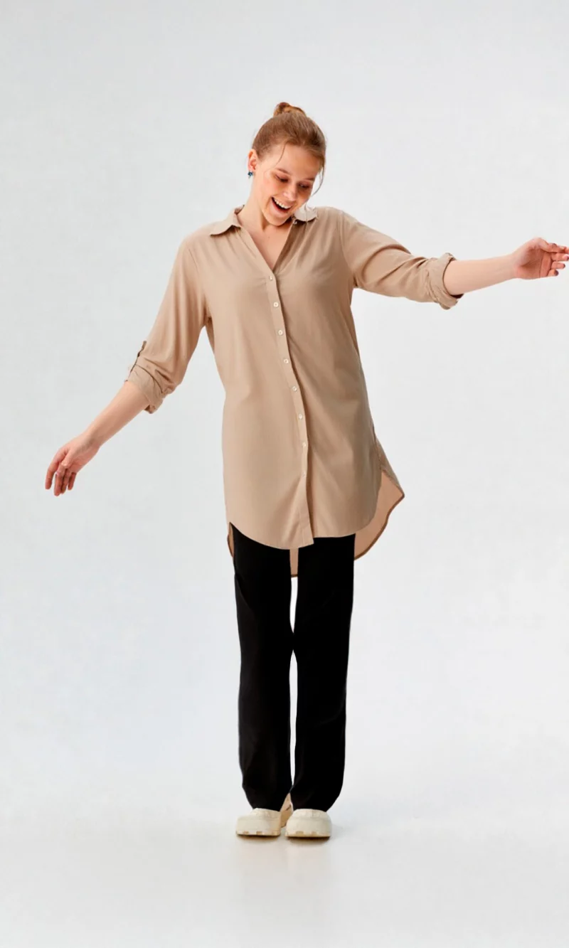 Blusa mujer manga 3/4 unicolor - Imagen 6