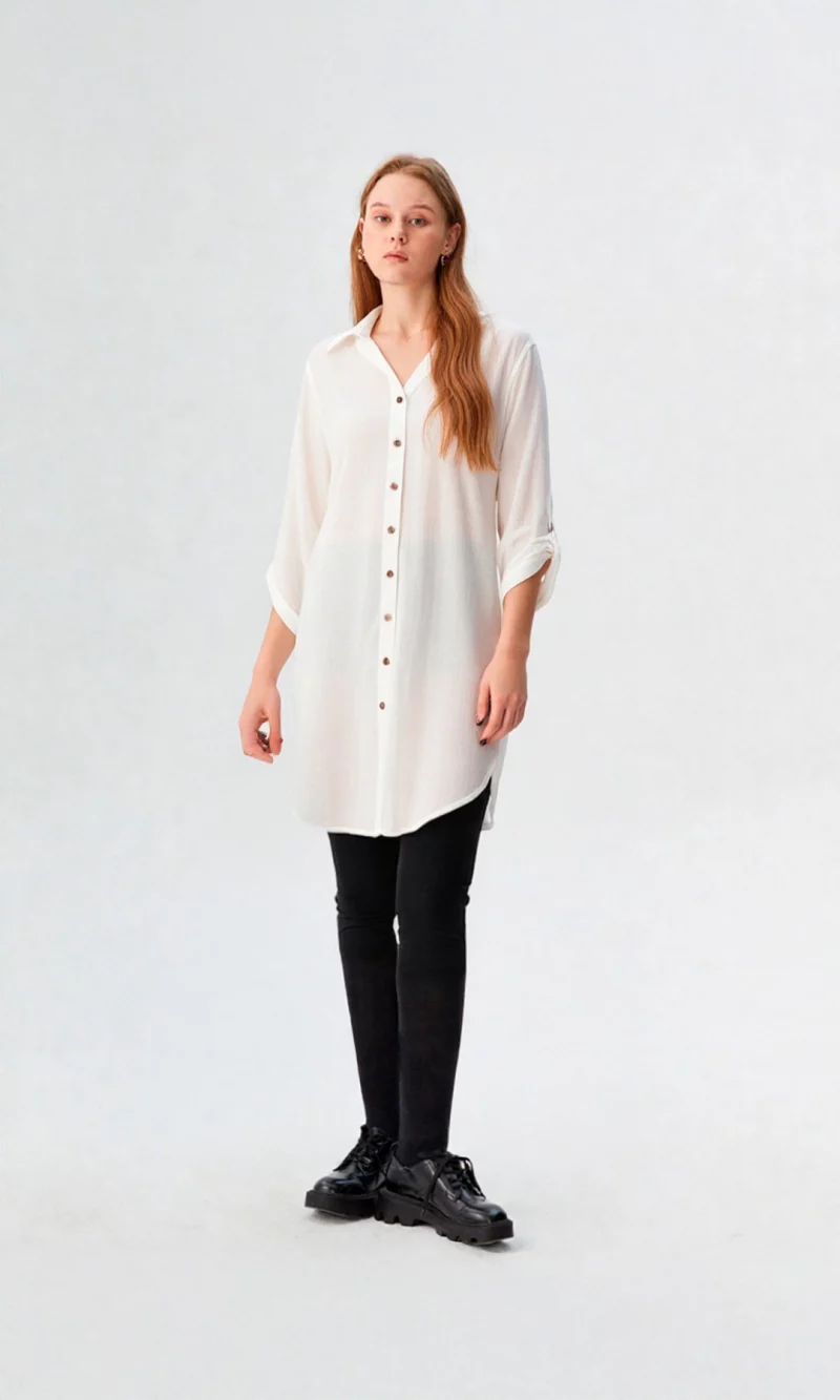 Blusa mujer manga 3/4 unicolor - Imagen 4