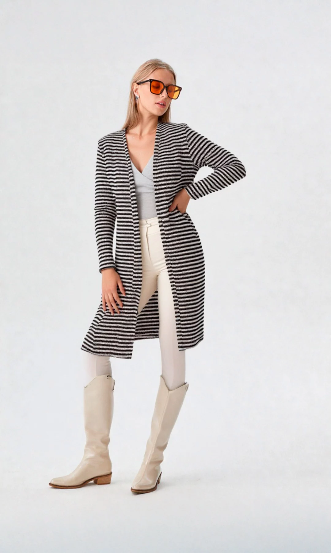 Ruana mujer manga larga unicolor - Imagen 7