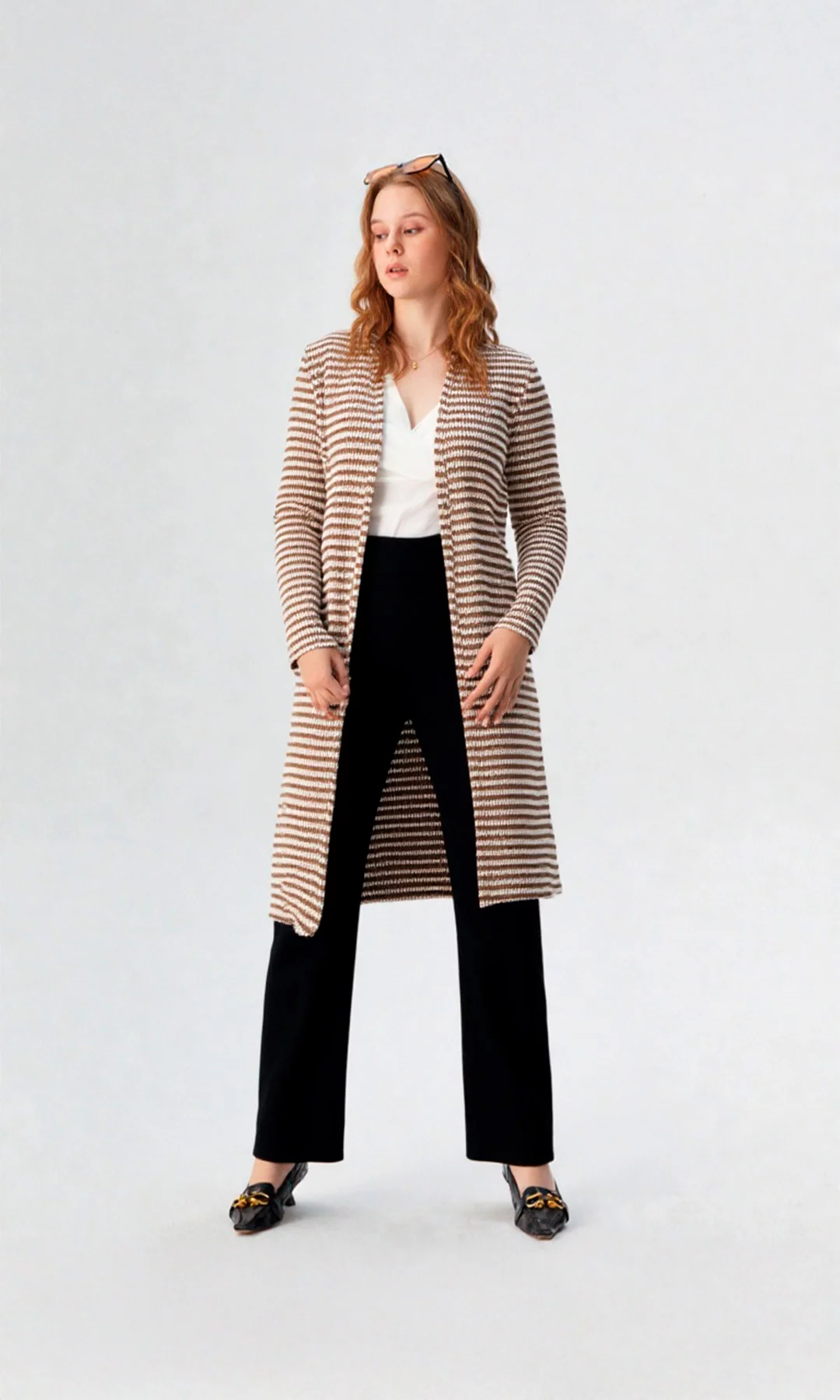 Ruana mujer manga larga unicolor