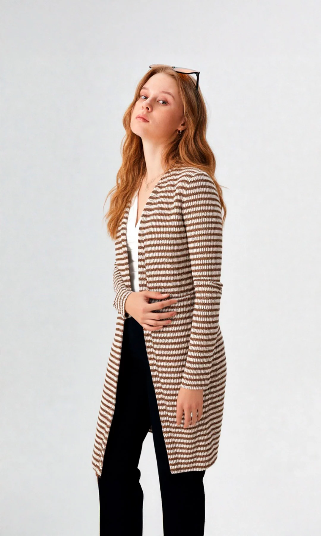 Ruana mujer manga larga unicolor - Imagen 2